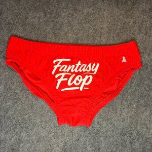 Chubbies Fanta Flop Men’s Swim Brief Size Large Bright Red Graphic